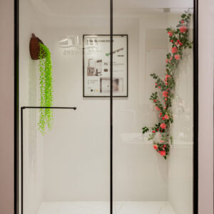 phòng tắm kính cửa mở trượt 1x2